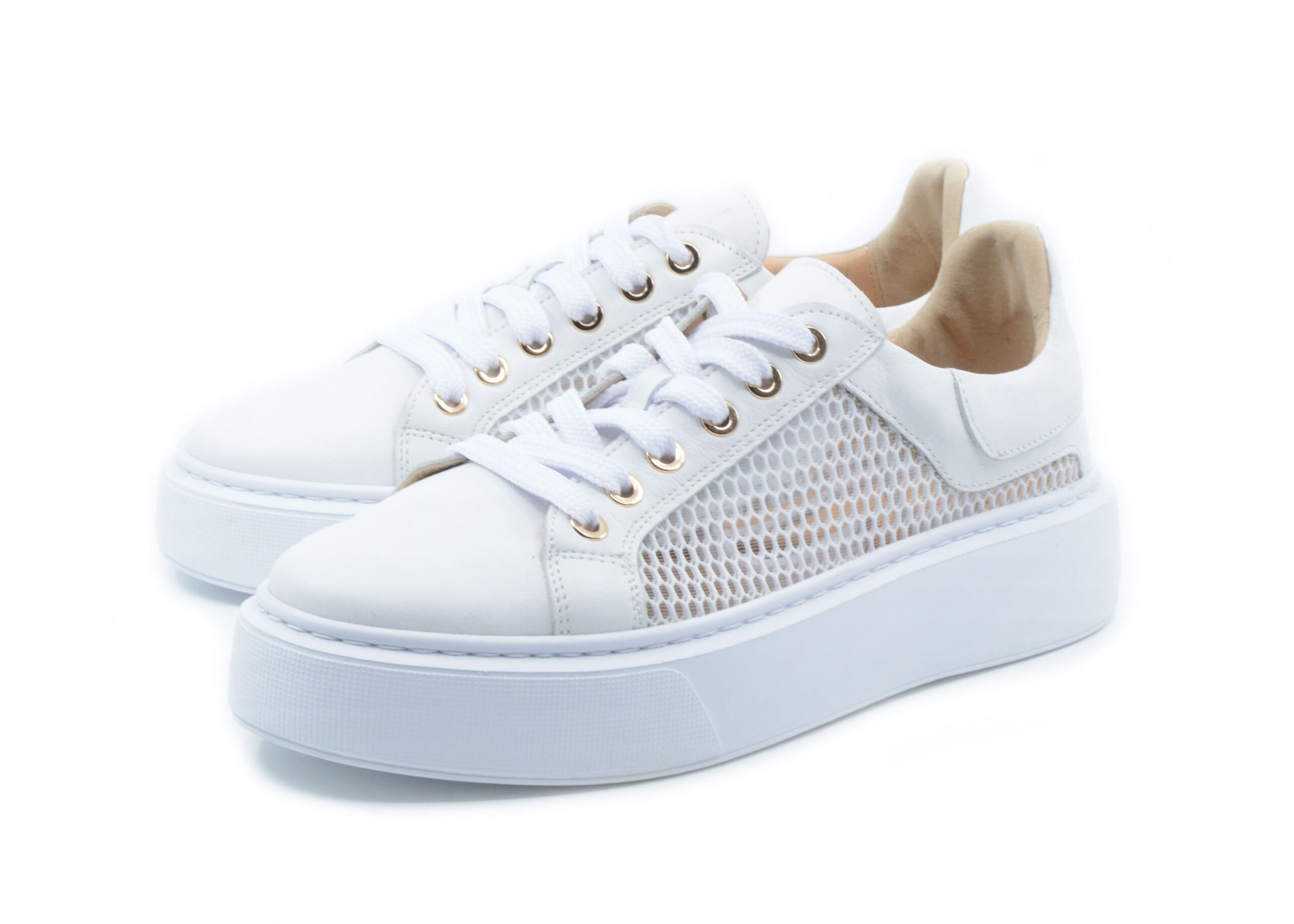 Sneakersy Damskie Model R3/D - biały + siatka