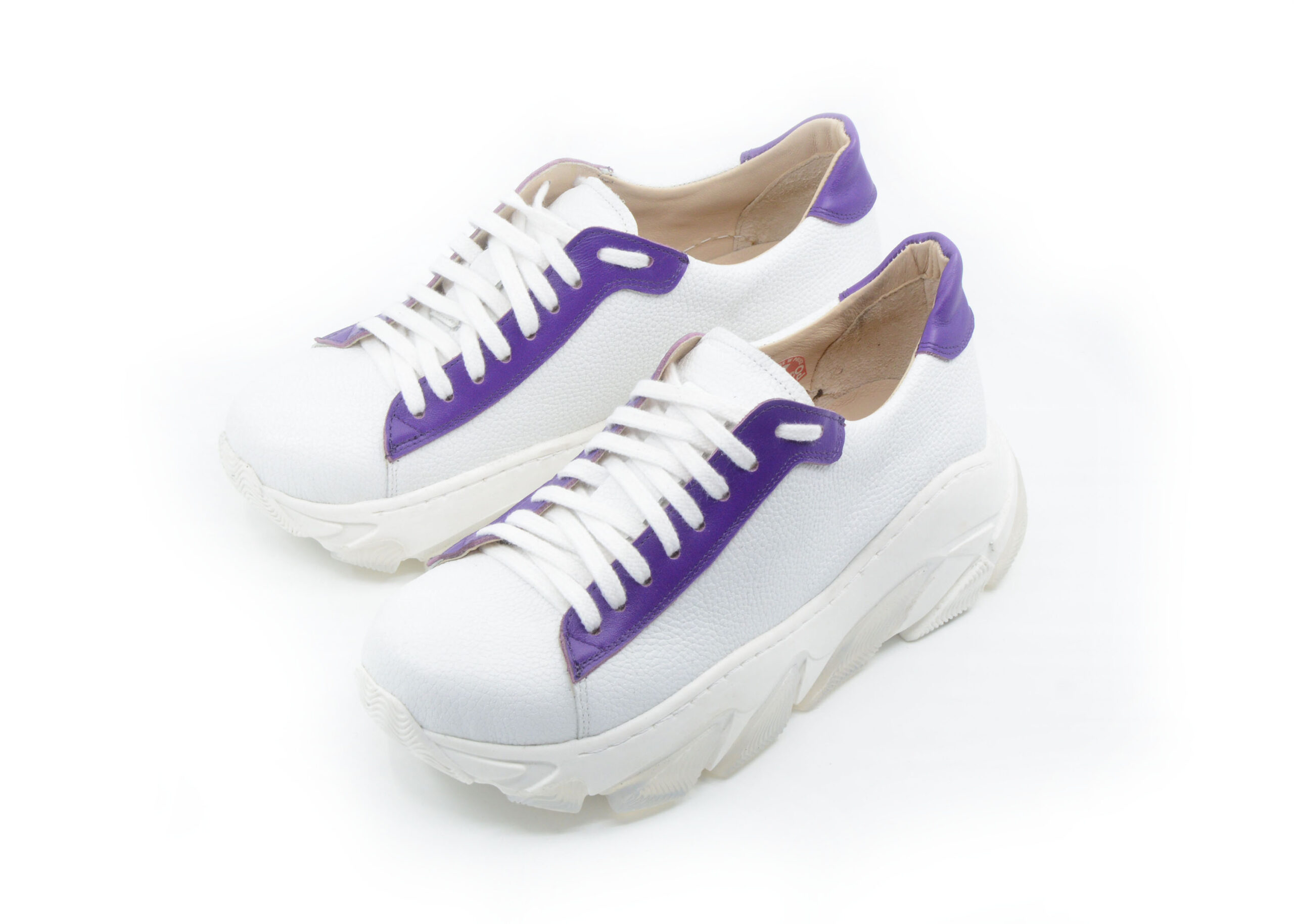 Sneakersy Damskie ROMINA - białe + fiolet - obrazek 2