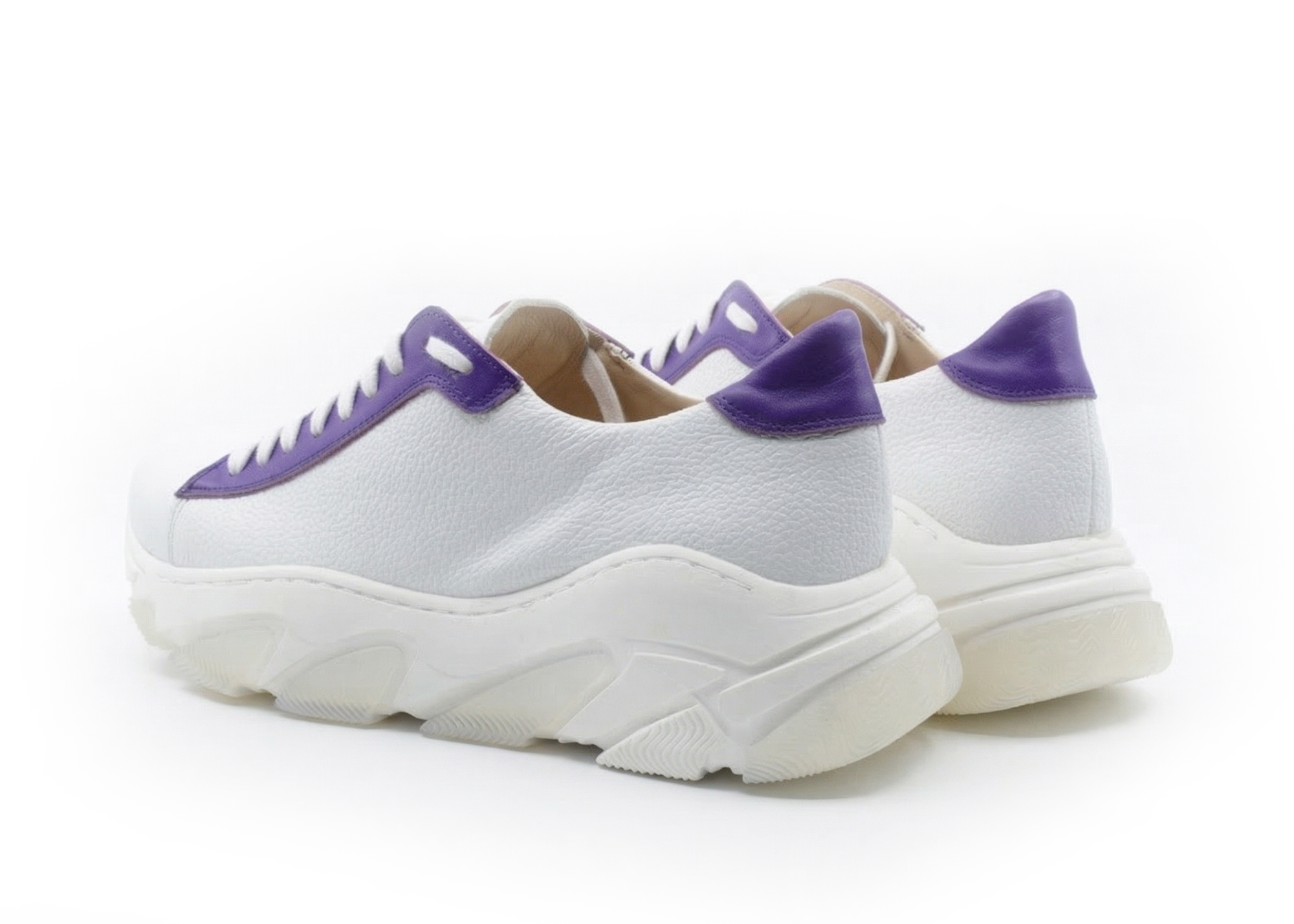 Sneakersy Damskie ROMINA - białe + fiolet - obrazek 4